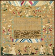 Needlework Sampler by Polly Phippen , 1783, Salem, MA