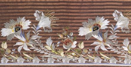 Embroidered silk border in the style of Jean Francois Boby