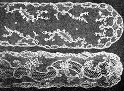 Mechlin lace barbes probably made in Lille