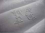 white embroidered monogram fc