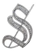 S monogram art-deco