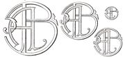 Double monogram model set AB art-deco