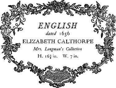 Elisabeth Calthorpr sampler 1656